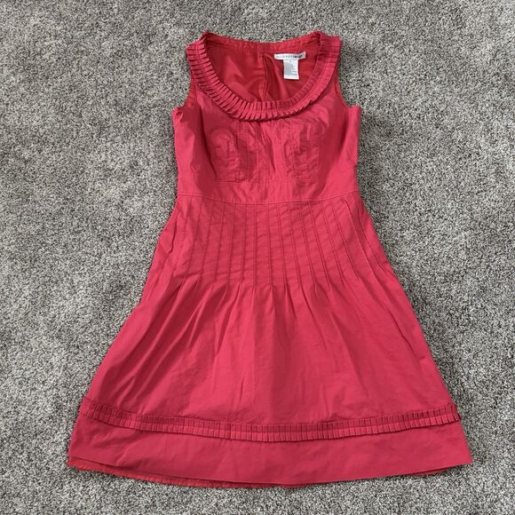 Madison Leigh Pleated Gathered Coral Lined Sleeveless Dress Size 10 - Picture 1 of 13